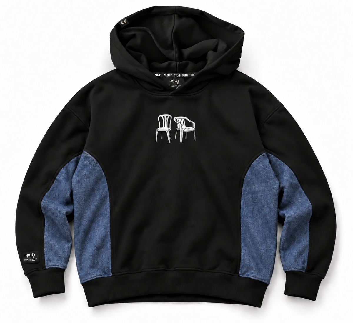 Polerón Boxy Denim MDF® X Serendipas® Badbunny Chairman