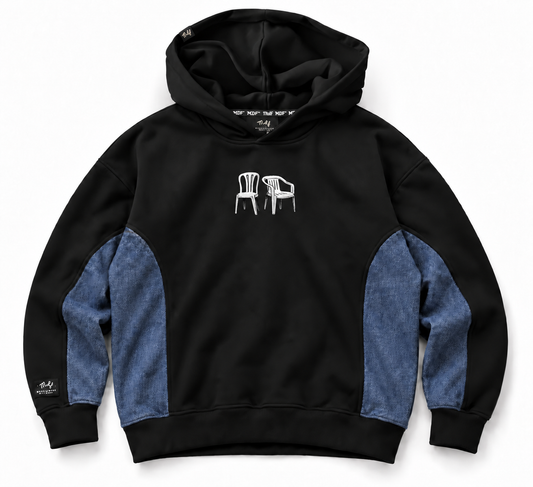 Polerón Boxy Denim MDF® X Serendipas® Badbunny Chairman