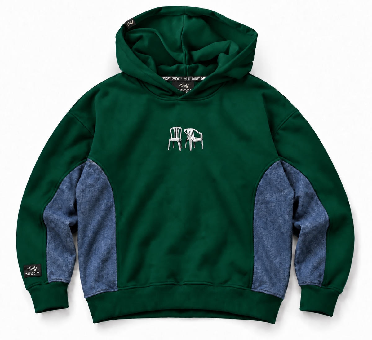 Polerón Boxy Denim MDF® X Serendipas® Badbunny Chairman