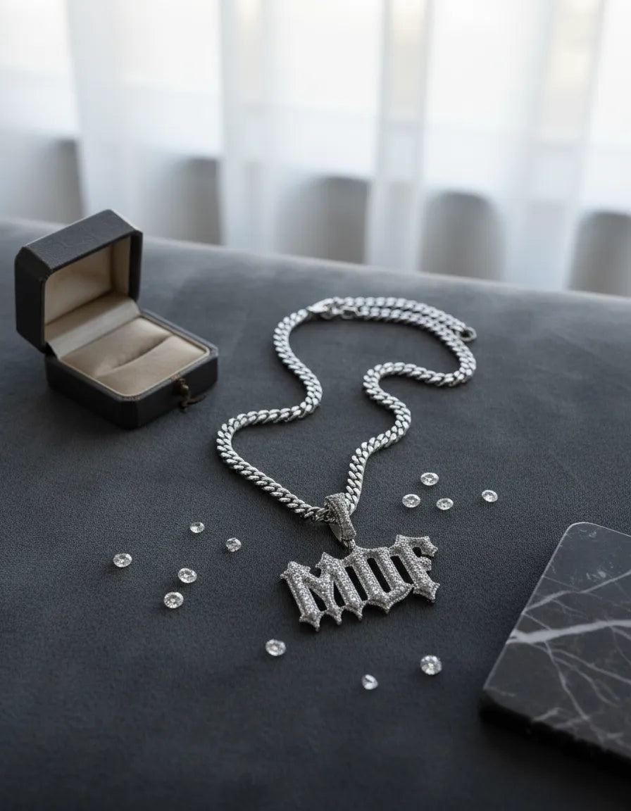 MADAFAKA White Gold Moissanita Chain