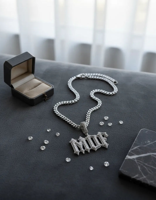 MADAFAKA White Gold Moissanita Chain