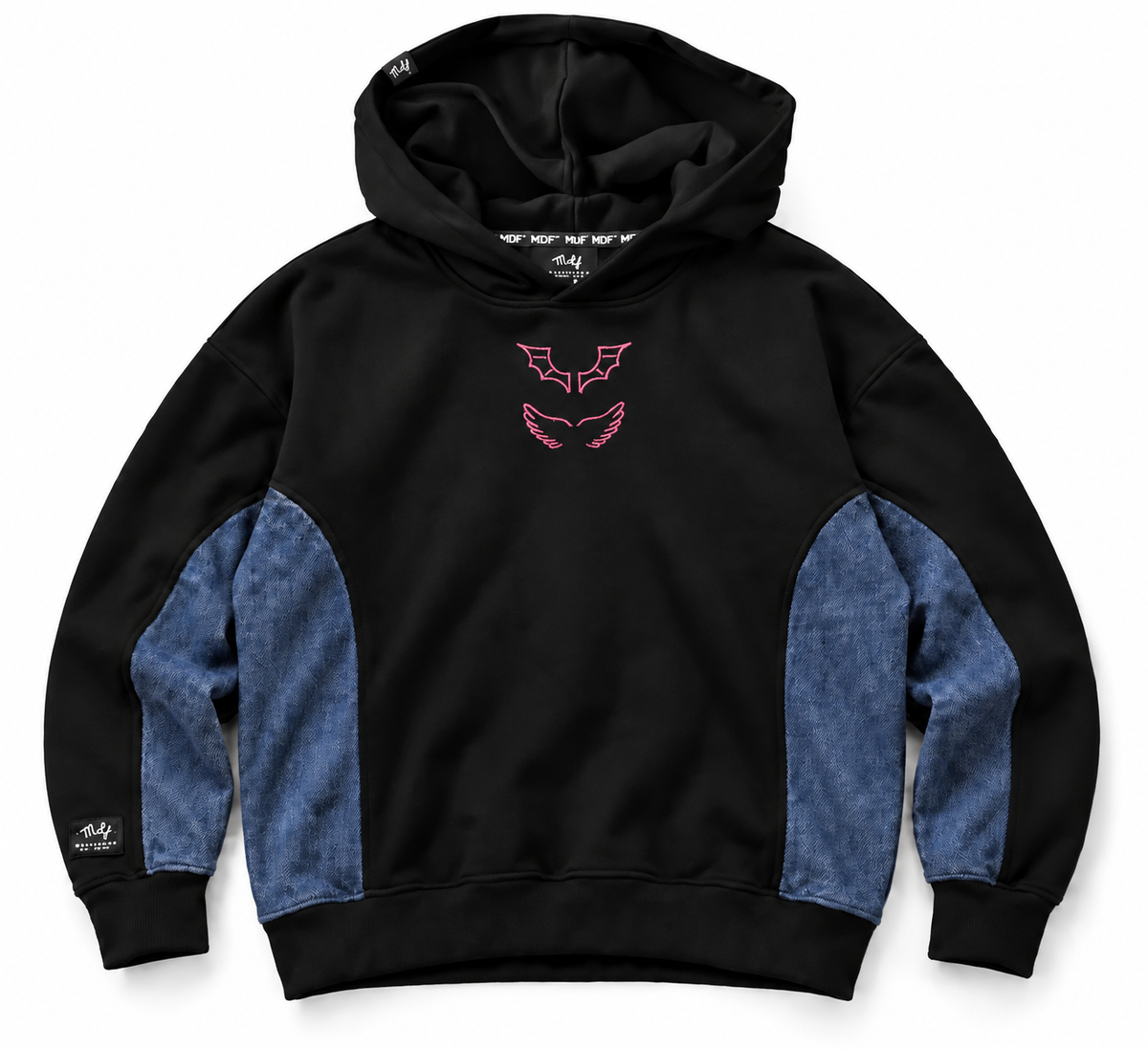 Polerón Boxy Denim MDF® X Serendipas® Angel & Demon V2