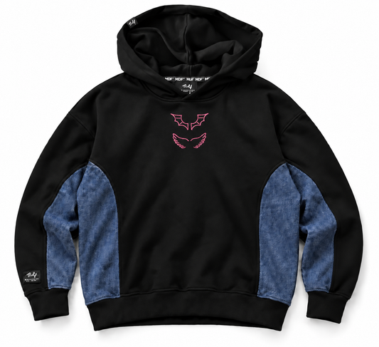 Polerón Boxy Denim MDF® X Serendipas® Angel & Demon V2