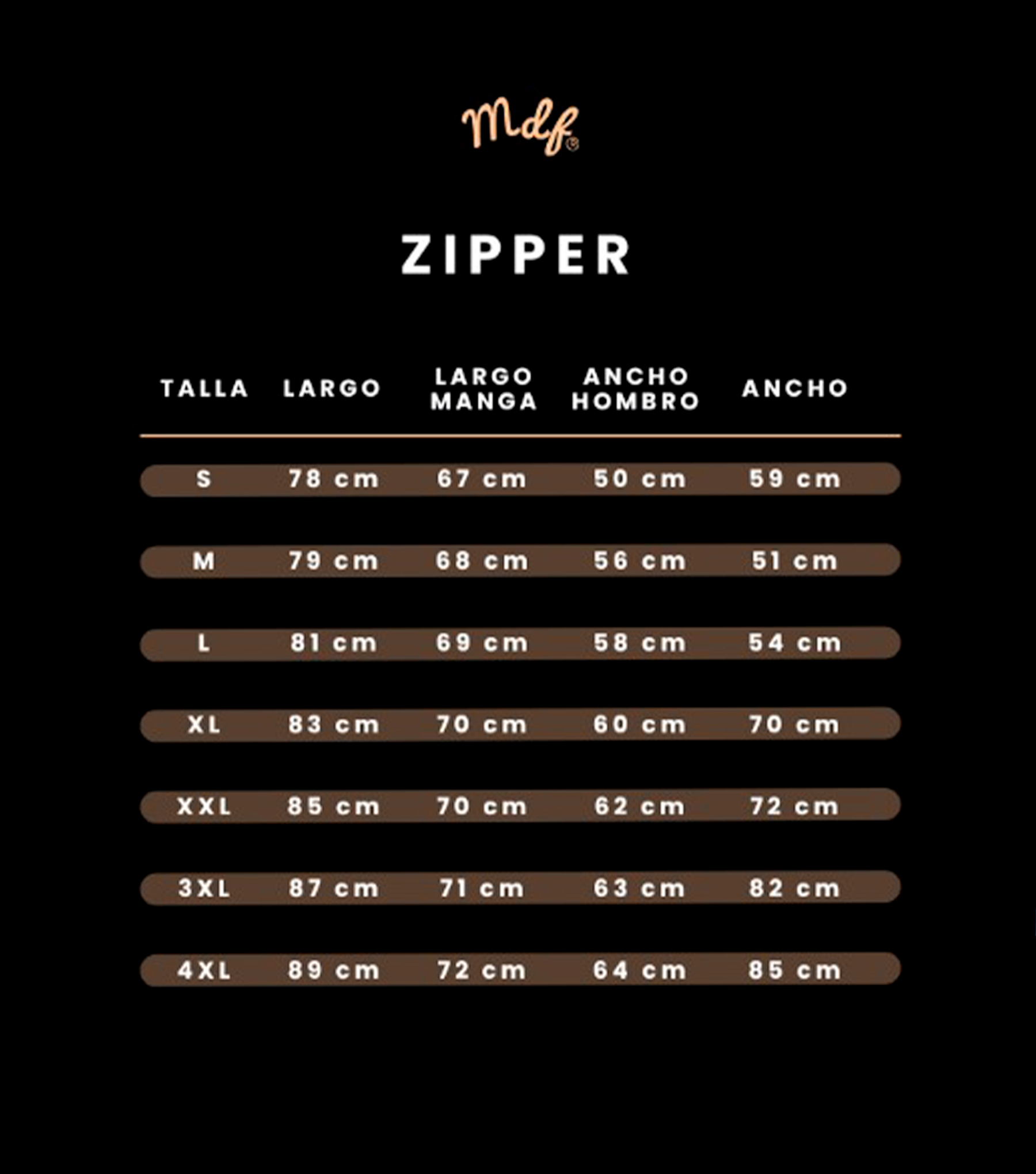 MDF® Zipper DARK CROSS