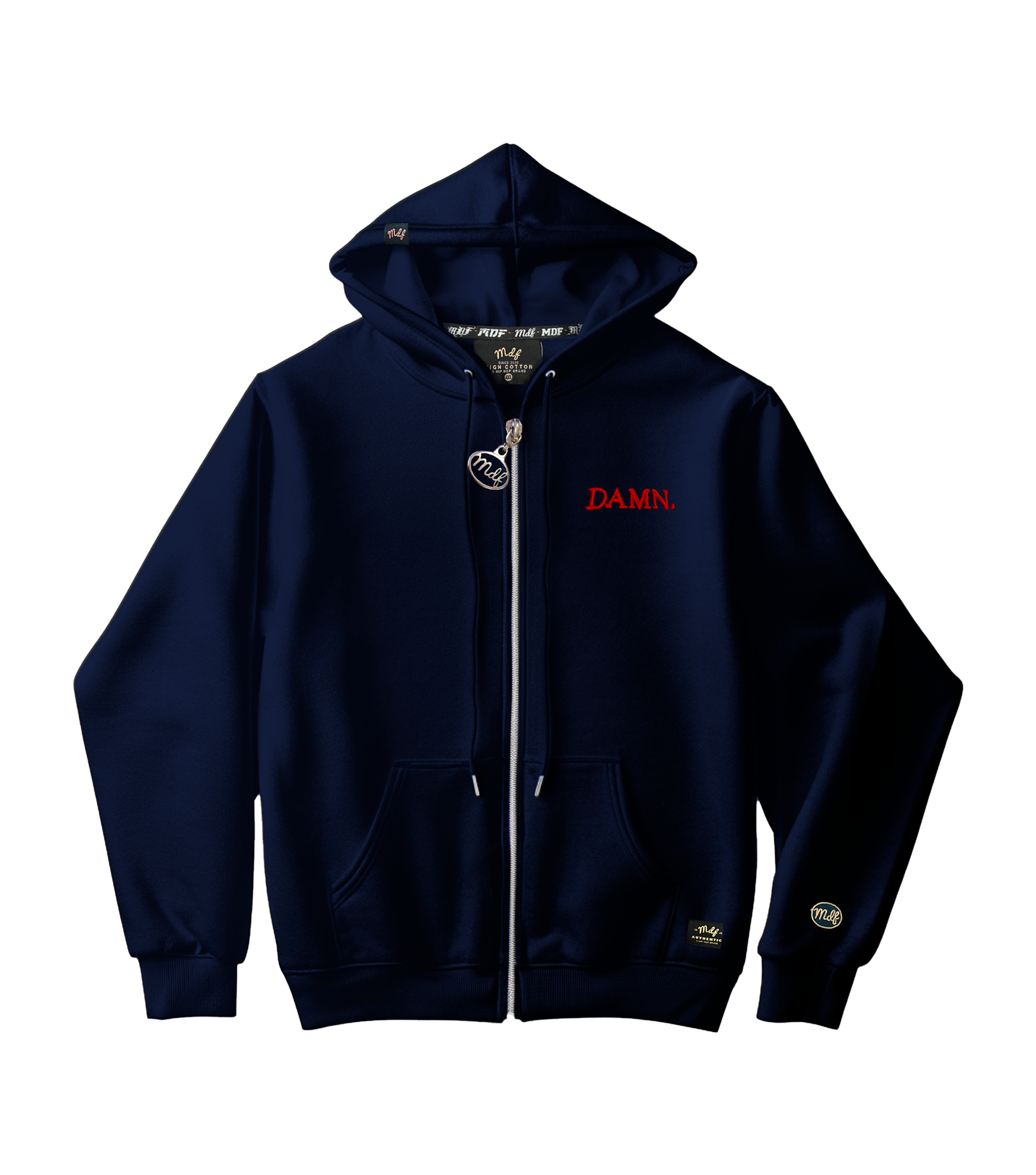 ダムフランク　DAME FRANK Zip upボンディングフーディー　ブルー ダムフランク DAME FRANK Zip upボンディングフーディー ブルー 【公式